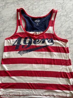 49ers Striped Tank Top with Navy Logo